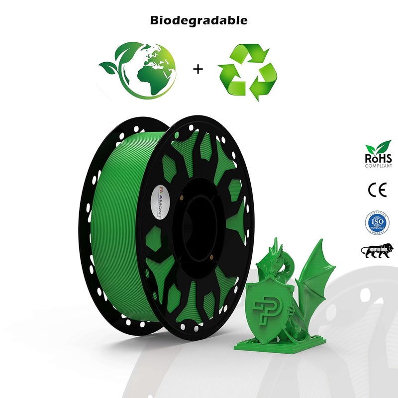 Protomont TECHNOLOGIES فيلا مونت 1.75 مم خيوط طباعة ثلاثية الأبعاد PLA بريميوم بلس متوافقة مع معظم طابعات FDM (أخضر تفاحي) - Image 4