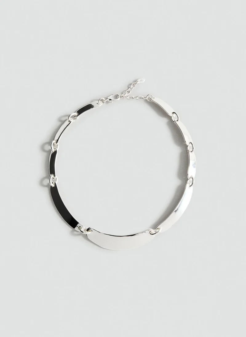 MANGO Metal plate necklace