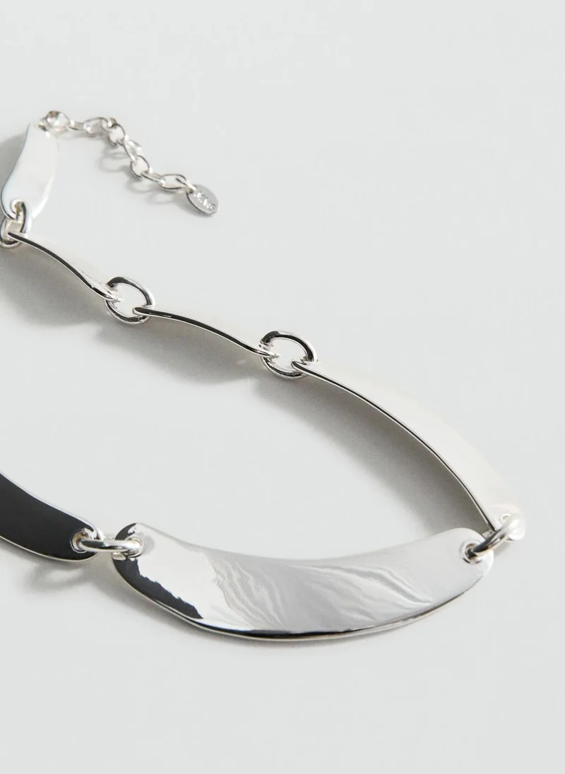 MANGO Metal plate necklace
