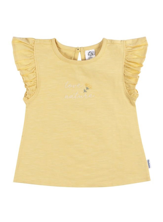 Gerber Baby Girl's Toddler 3-Pack Short Sleeve Tees, Love Nature - Image 2