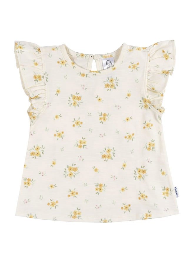 Gerber Baby Girl's Toddler 3-Pack Short Sleeve Tees, Love Nature - Image 3
