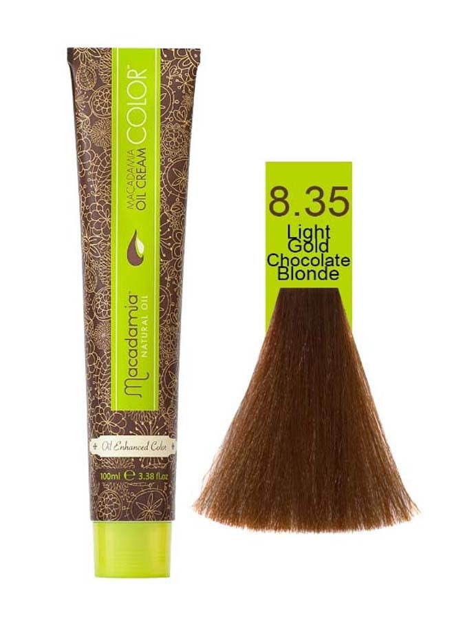 Macadamia Cream Hair Colour 8.35 Light Gold Chocolate Blonde 100ml