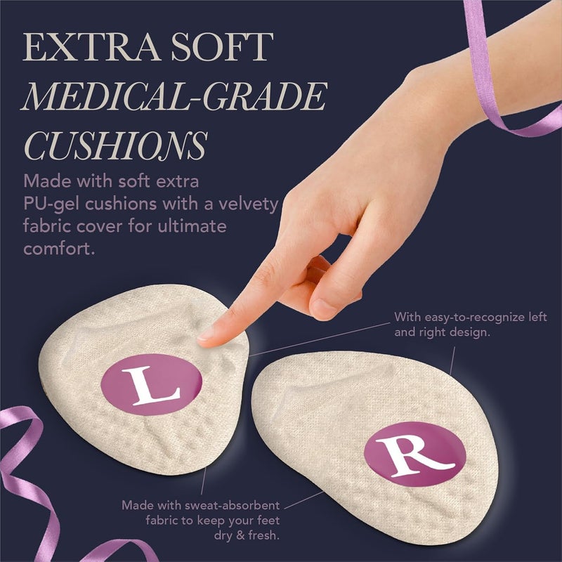 Ballotte Metatarsal Pads for Women Silicone Gel Foot Cushions for High Heels Ball of Foot Pain Relief Non-Slip Shoe Pads for Shock Absorption & All-Day Wear Prevention of Feet Fatigue (Nude 4 Pack) - Image 3
