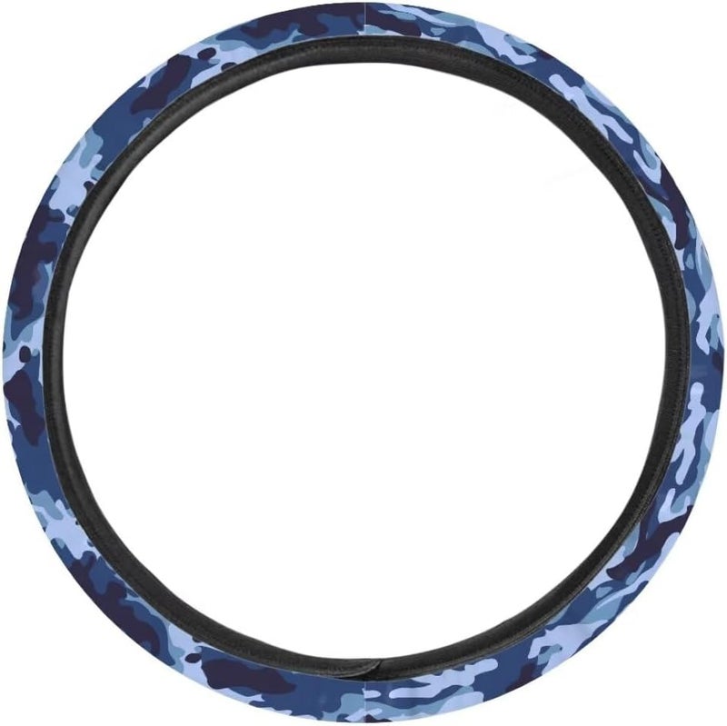 Car Steering Wheel Cover for Women and Men,Non-Slip Breathable Steering Wheel,Universal 14.5"-15" Fit for Cars and SUVs(Blue and Navy) - Image 2