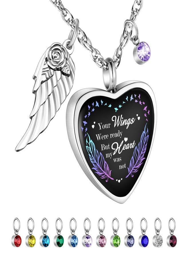 Dletay Heart Urn Necklace for Ashes Birthstones Cremation Jewelry for Ashes Daddy’s Girl Ash Necklace Memorial Ash Holder - Image 1