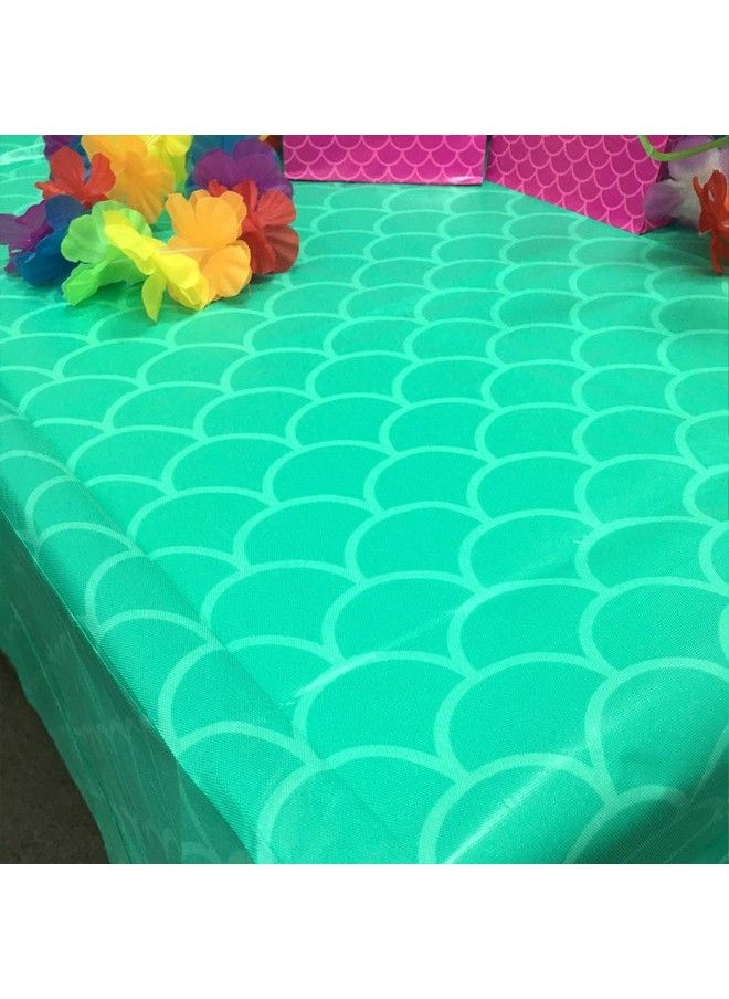 GiftExpress Pack Of 2, 54" X 108” Plastic Mermaid Table Cover, Tablecloth Party Supplies, Fish Scale Table Cover Decorations For Party  - Image 4