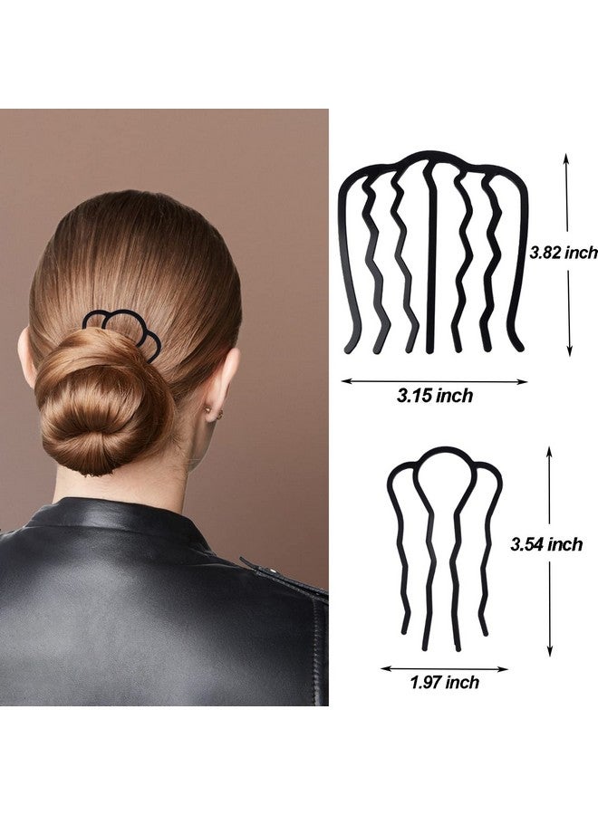La Jolie Jasmin 6 Pieces Hair Side Comb Metal Hair Comb Clips French Twist Comb For Updo Bun Vintage Hair, Black Hair Pins Hair Comb Hair Accessories For Women And Girls - Image 1