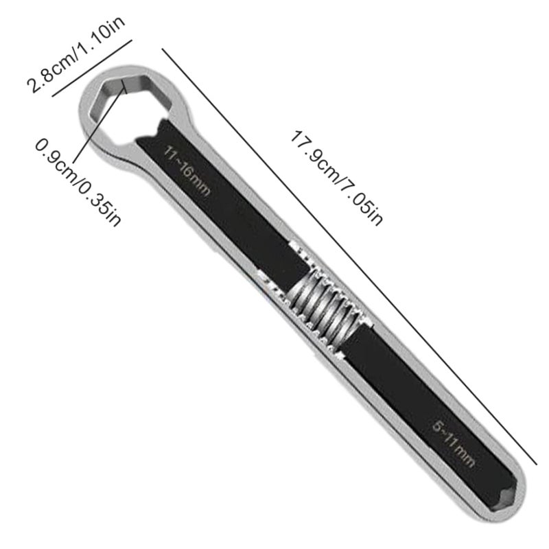 Abhsant adjustable wrench linkage wrench multifunction auto repair tool1116mm511mm Metric SAEDualHead Open Ended Wrench for Universal Repair - Image 2