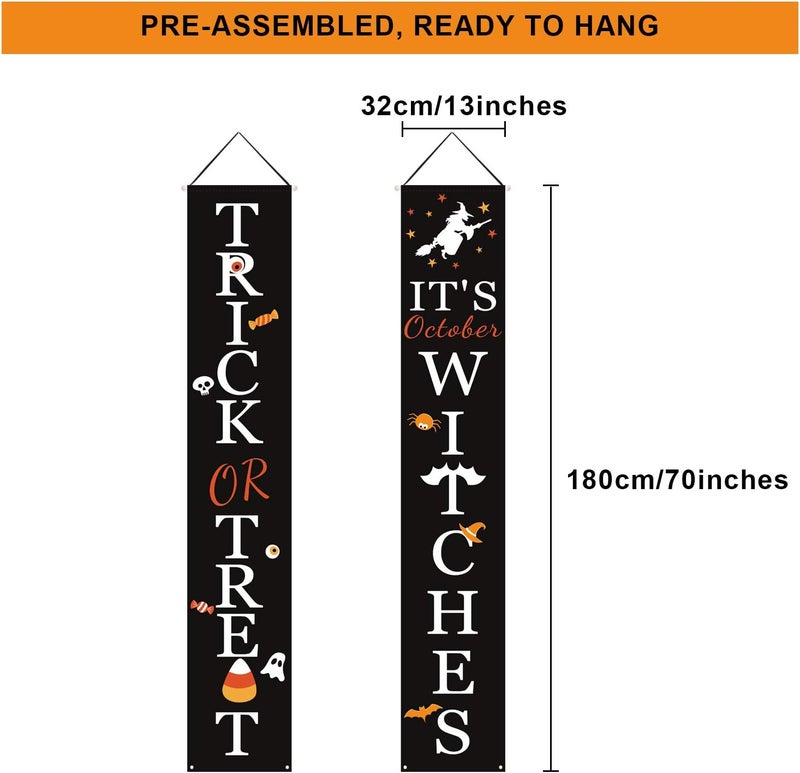 DAZONGE General compatible design Halloween Decorations Outdoor | Trick or Treat & It's October Witches Front Porch Banners for Halloween Porch Decor | Fall Decor Indoor All consumer tier purchase options - Image 3