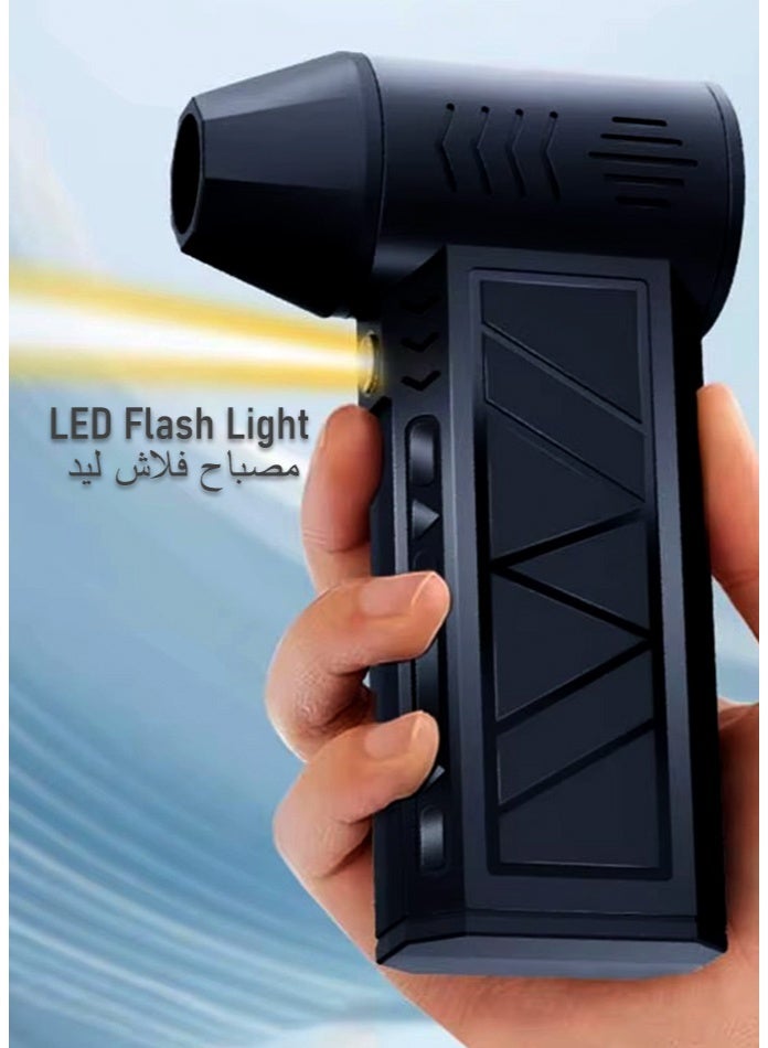 CLEAR TONE Electric Air Duster 130000 RPM Mini Jet Fan Cordless Rechargeable Air Blower with LED Light and 3 Speed Modes for Car Drying and PC Cleaning Brushless Motor - Image 3