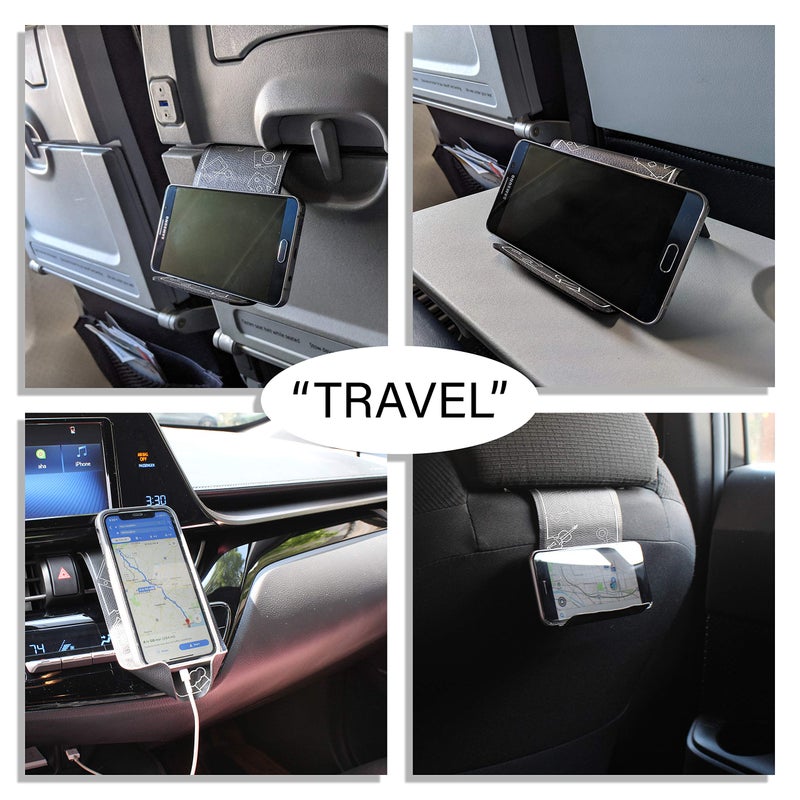 AIRGLO Airplane Travel Essentials for Flying Flex Flap Cell Phone Holder & Flexible Tablet Stand for Desk, Bed, Treadmill, Home & in-Flight Airplane Travel Accessories - Travel Must Haves Cool Gadgets - Image 3