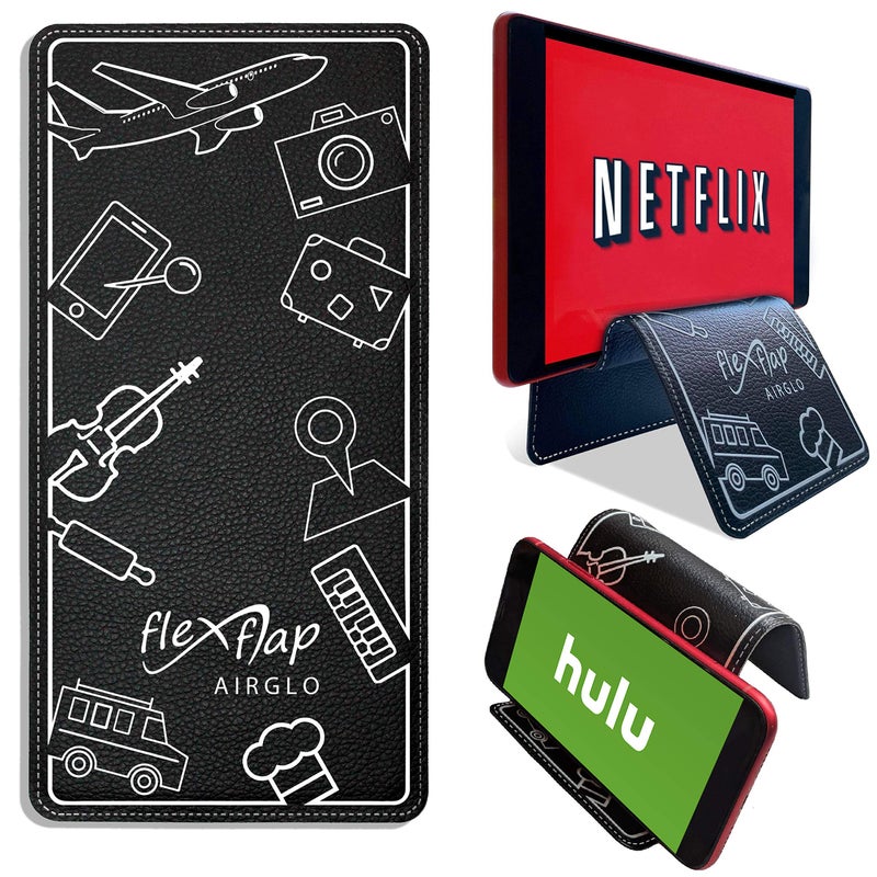 AIRGLO Airplane Travel Essentials for Flying Flex Flap Cell Phone Holder & Flexible Tablet Stand for Desk, Bed, Treadmill, Home & in-Flight Airplane Travel Accessories - Travel Must Haves Cool Gadgets - Image 1