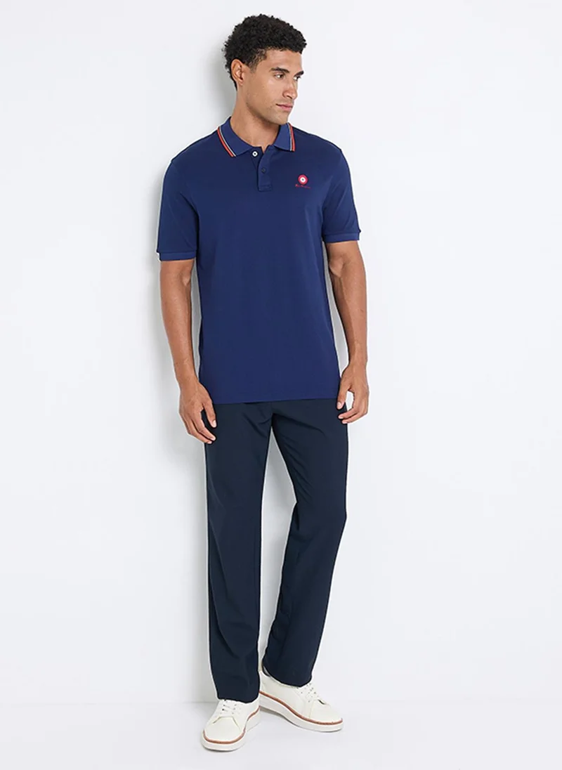 Ben Sherman Mens M5002-02 Logo Constructed Waistband Formal Trouser, Navy Blue