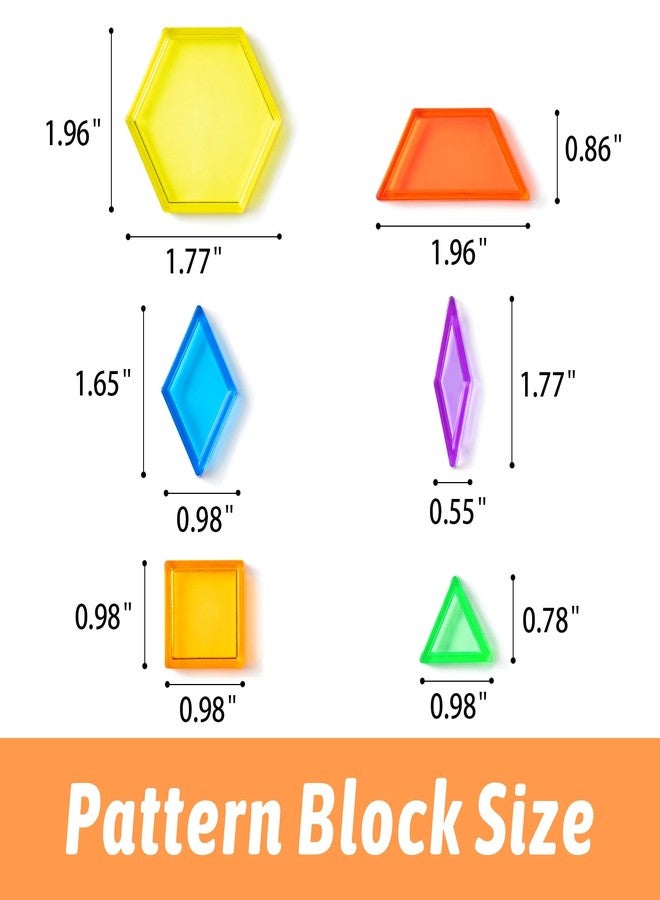 PreTrans 128 Pcs Translucent Pattern Blocks - Geometric Shapes for Light Table, Ideal Light Table Manipulatives and Accessories, Perfect for Exploring Colors and Shapes - Image 2