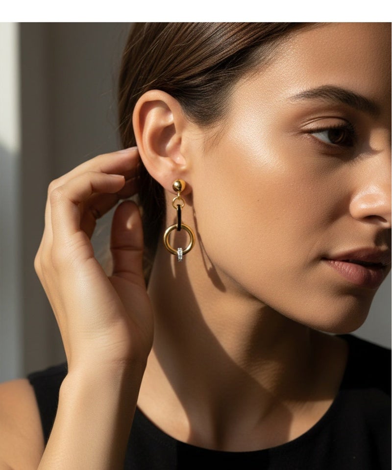 Ruby Art Gold 18K Pure Gold Women’s Earrings Elegant Lightweight , 3.39 Gram - Image 2