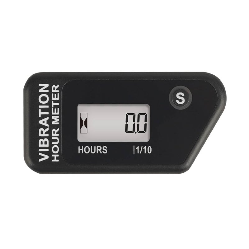 Runleader Digital Self Powered Hour Meter,Vibration Activated,Resettable Job Timer, User Lock Shutdown for Generator Marine ATV Lawn Mower Motor(Black) - Image 1