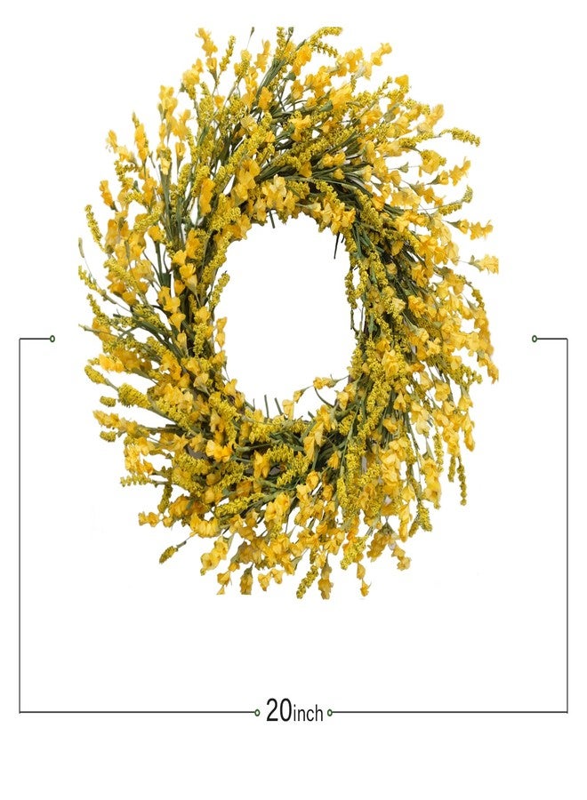 TEMPUS 20 Inch Yellow Flower String for Front Doors Wreath Spring and Summer Wreath for Indoor and Outdoor Decor Rustic and Farmhouse Style Home Decor（Yellow ） - Image 3