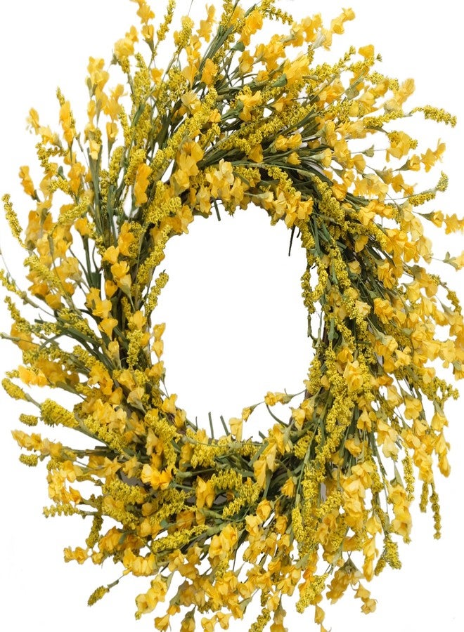 TEMPUS 20 Inch Yellow Flower String for Front Doors Wreath Spring and Summer Wreath for Indoor and Outdoor Decor Rustic and Farmhouse Style Home Decor（Yellow ） - Image 1