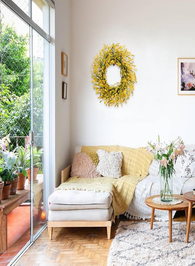 TEMPUS 20 Inch Yellow Flower String for Front Doors Wreath Spring and Summer Wreath for Indoor and Outdoor Decor Rustic and Farmhouse Style Home Decor（Yellow ） - Image 5