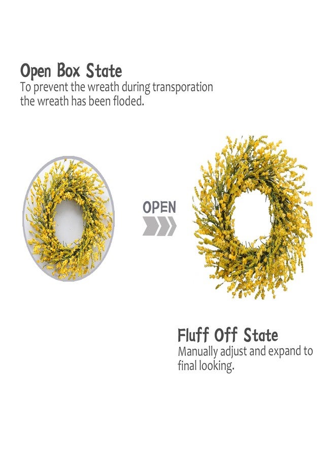 TEMPUS 20 Inch Yellow Flower String for Front Doors Wreath Spring and Summer Wreath for Indoor and Outdoor Decor Rustic and Farmhouse Style Home Decor（Yellow ） - Image 4