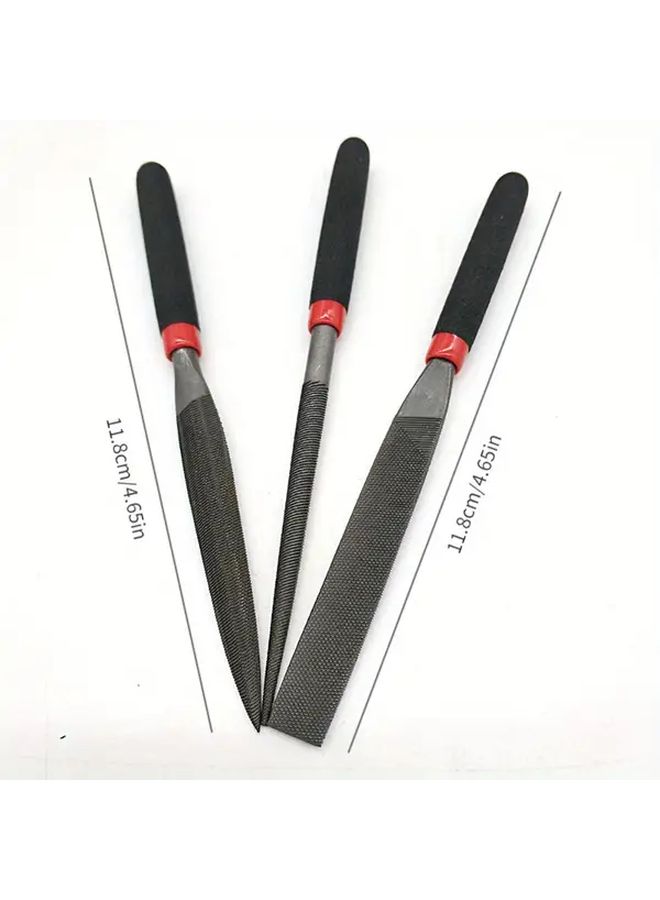 Mini Steel File 3 Piece Set for Stone Glass Metal Carving Flat File Handheld Manual Tool - Image 3