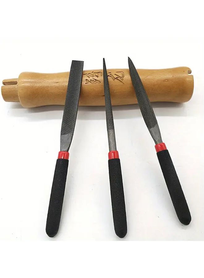 Mini Steel File 3 Piece Set for Stone Glass Metal Carving Flat File Handheld Manual Tool - Image 4