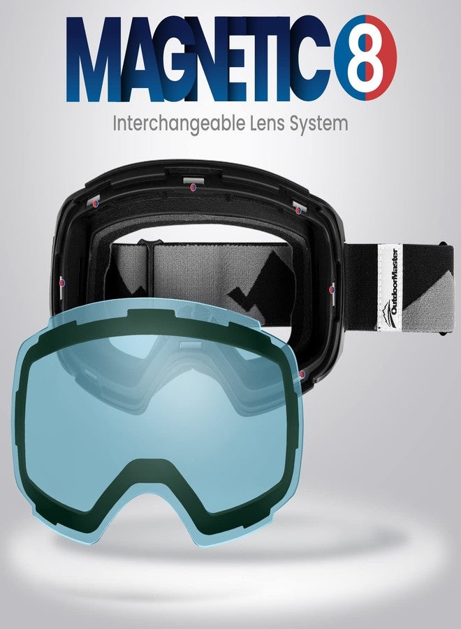 OutdoorMaster PRO Ski Goggles - Interchangeable Frameless Lens 100% UV400 Protection Ski Snowboard Goggles for Women & Men (VLT80% Light Blue) - Image 2