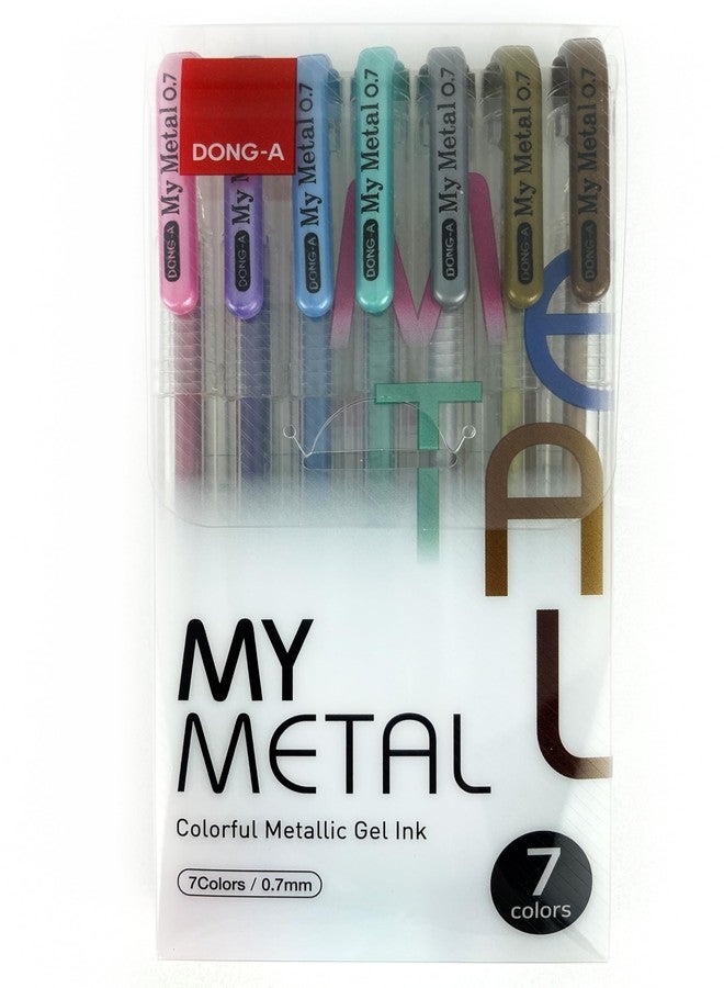 Dong-A Metalic Gel Pen 7 Pc Set For Dark & Light Papers - Image 1