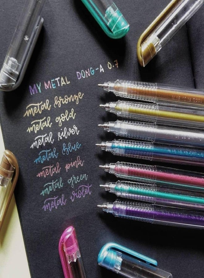 Dong-A Metalic Gel Pen 7 Pc Set For Dark & Light Papers - Image 3