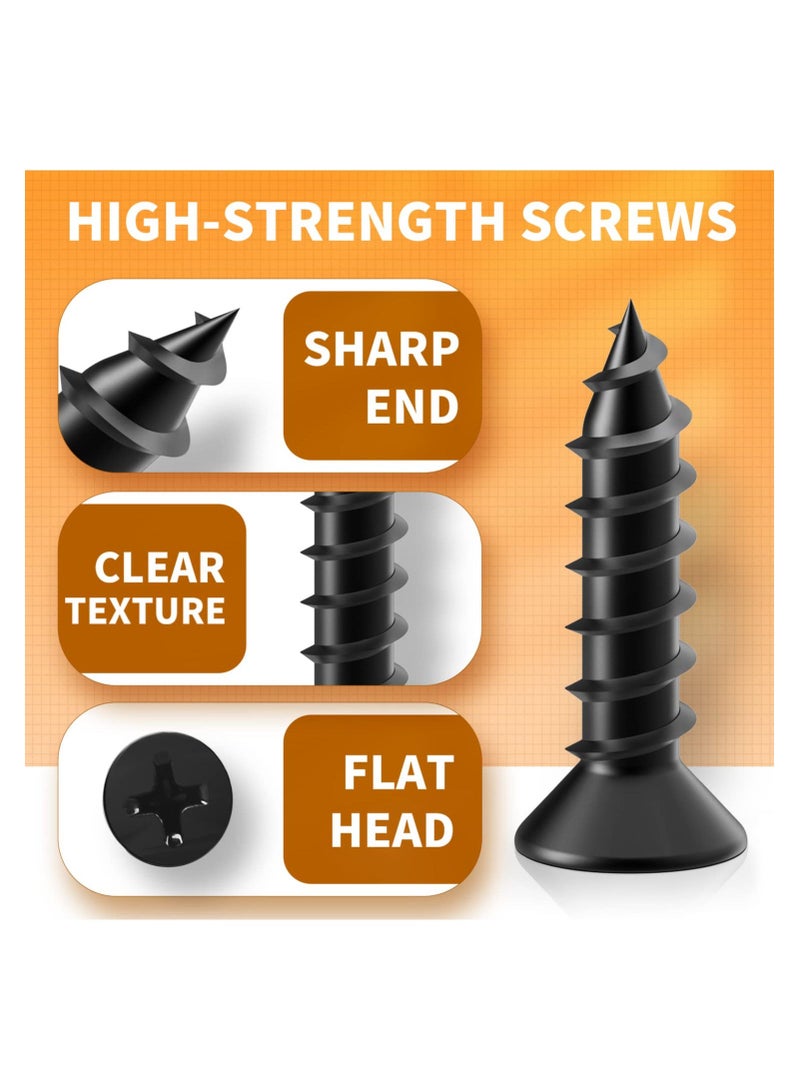 18 Pcs L Bracket Small Shelf Bracket, Heavy Duty L Brackets for Shelves, Premium Corner Bracket Angle Bracket, Black Metal Corner Brace for Wood Furniture Cabinet +108 Screws - Image 2