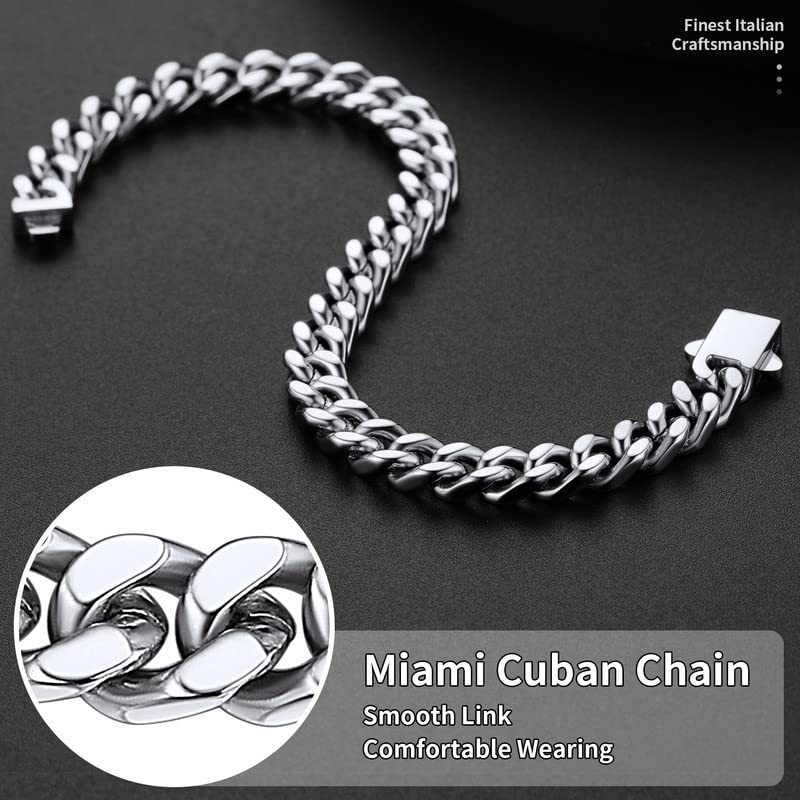 ChainsHouse Stainless Steel Chain Bracelet for Men 7mm 21cm Cuban Bracelet Man Bangle Xmas Gift - Image 5