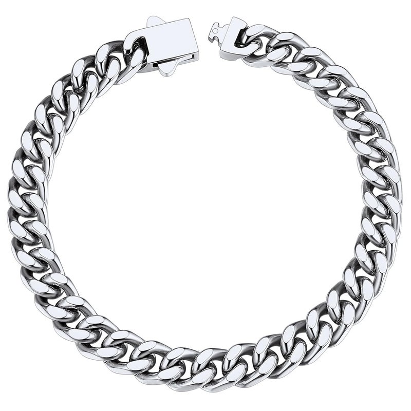 ChainsHouse Stainless Steel Chain Bracelet for Men 7mm 21cm Cuban Bracelet Man Bangle Xmas Gift - Image 1