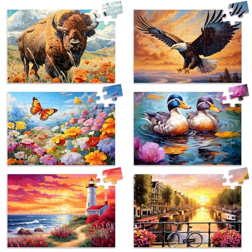 Biarek 6 Pack 36 Piece Large Jigsaw Puzzle for Seniors Puzzles Dementia Alzheimers Products and Activities for Elderly Adults Alzheimers Puzzles Easy Memory Games Gift for Seniors Patients in Nursing Home - Image 1