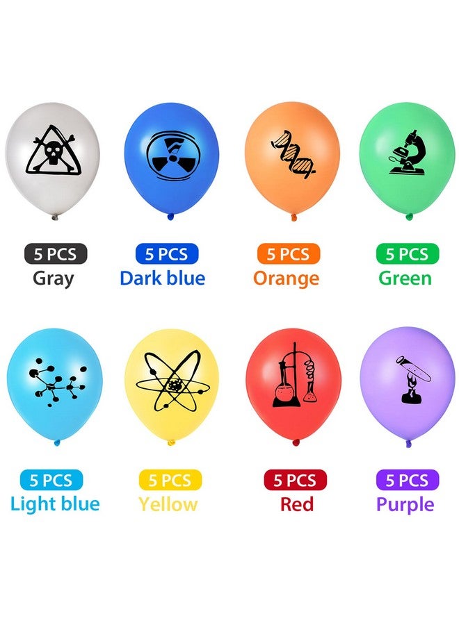Gejoy 40 Pieces Science Party Balloons Decorations Science Latex Balloons Birthday Party Decorations for Scientist Lab Holiday Laboratory Supplies Decor - Image 2