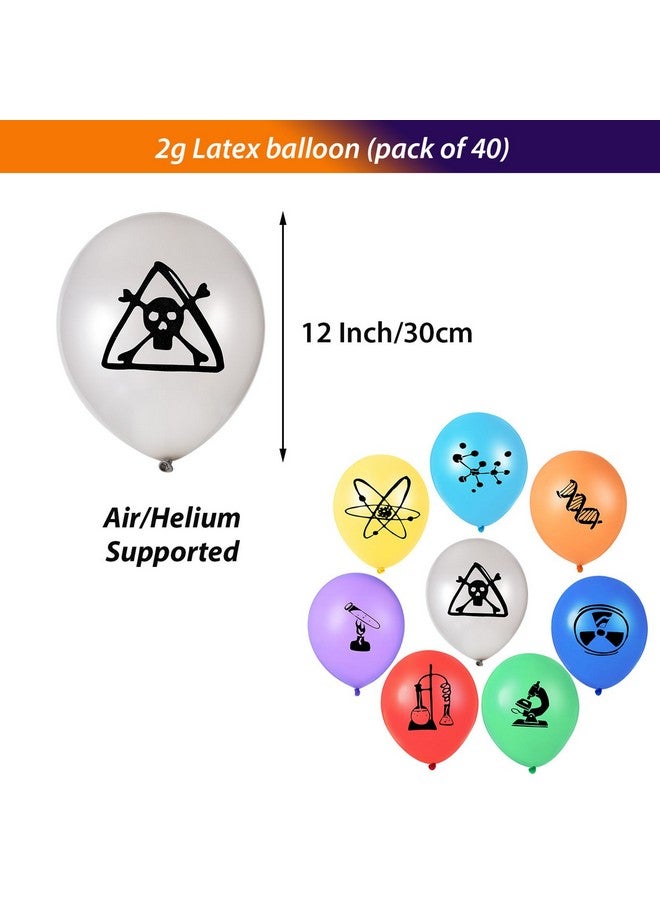 Gejoy 40 Pieces Science Party Balloons Decorations Science Latex Balloons Birthday Party Decorations for Scientist Lab Holiday Laboratory Supplies Decor - Image 3