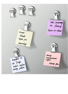 Excefore Strong Magnetic Clips, 6 Packs Stainless Steel Fridge Magnetic Clip Heavy Duty for Refrigerator, Heavy-Duty Stainless Steel Magnet Clips, 32mm Fridge Magnets Memo Note Clips, Super Strength Clips for  - Image 3