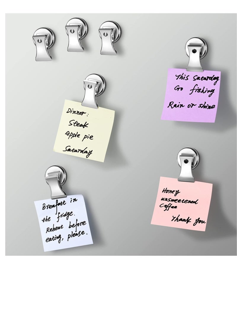 Excefore - Strong Magnetic Clips, 6 Packs Stainless Steel Fridge Magnetic Clip Heavy Duty for Refrigerator, Heavy-Duty Stainless Steel Magnet Clips, 32mm Fridge Magnets Memo Note Clips, Super Strength Clips for - Image 1