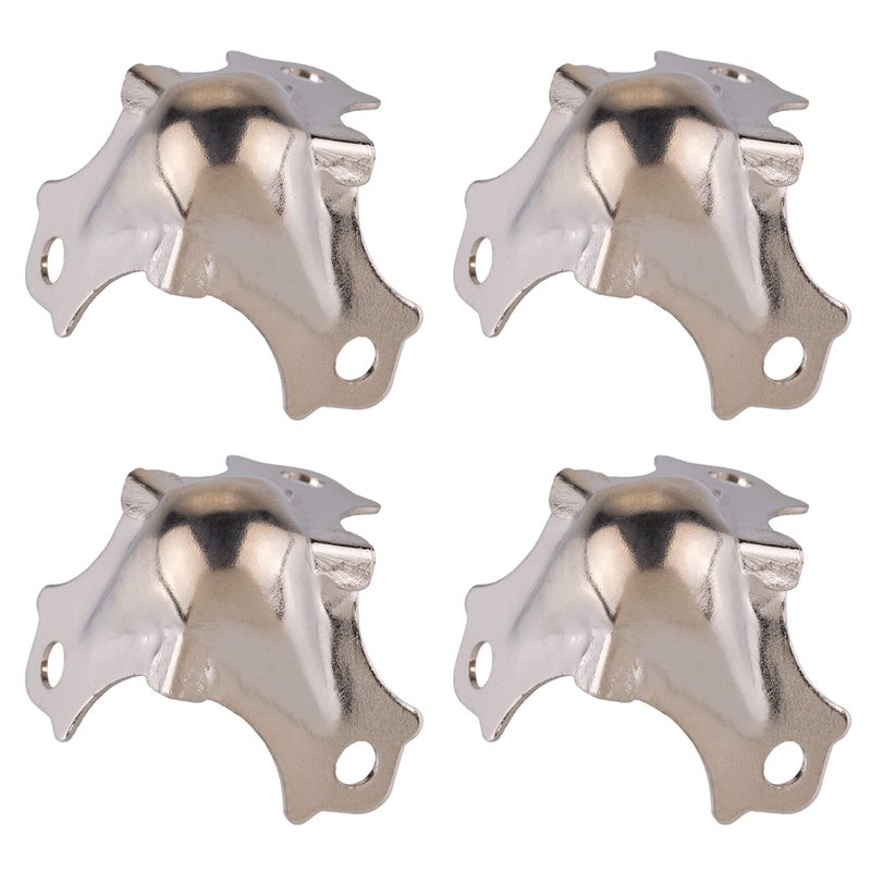 UNIQANTIQ HARDWARE SUPPLY Medium Nickel Plated Trunk Corner Protector  Pack of 4  Furniture Corner Guard Hardware for Small Trunk Jewelry Box Chest Cabinet Musical Speaker  UA35THPN 4