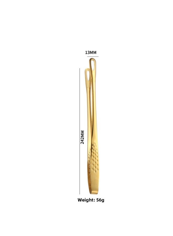 Korean Barbecue Clip 304 Stainless Steel Clip Barbecue Clip Barbecue Shop Extended Barbecue Special Anti-scalding Clip Bread-Color:【24cm】strawberry Clip-gold Style 2 Pack  - Image 1