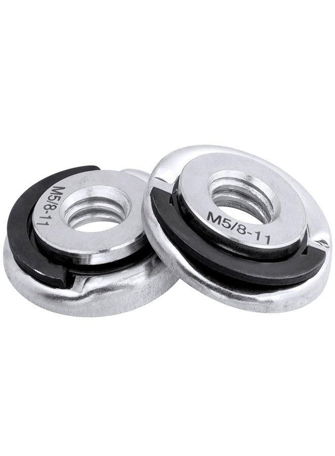 Mesee 2 Pieces Quick Clamping Nuts 5/8"-11 Angle Grinder Fast Locking Retaining Flange Nut Quick Release Nut Replacement Parts Pressure Plate Fastener for Most Angle Grinder - Image 1