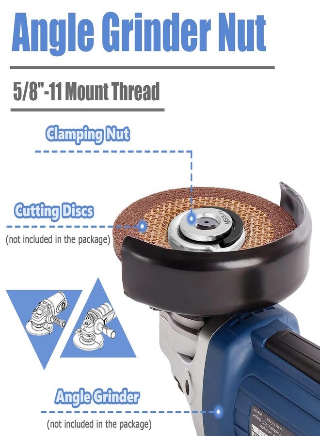 Mesee 2 Pieces Quick Clamping Nuts 5/8"-11 Angle Grinder Fast Locking Retaining Flange Nut Quick Release Nut Replacement Parts Pressure Plate Fastener for Most Angle Grinder - Image 4