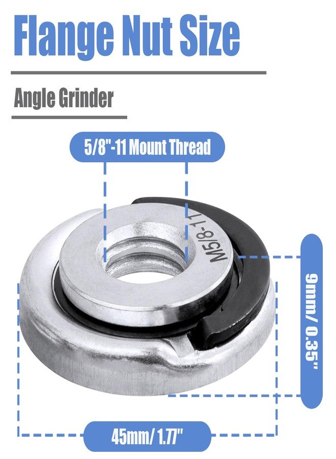 Mesee 2 Pieces Quick Clamping Nuts 5/8"-11 Angle Grinder Fast Locking Retaining Flange Nut Quick Release Nut Replacement Parts Pressure Plate Fastener for Most Angle Grinder - Image 3