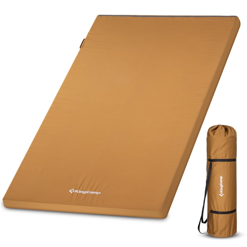 Kingcamp Comfort XXL Wide PU Foam Cot Mattress, Portable Roll Up Camping Mattress Sleeping Pad, Twin Sleeping Mat with Roll Helper for Cot Mat Travel Tuck Tent Floor Guest Sleepover - Image 1
