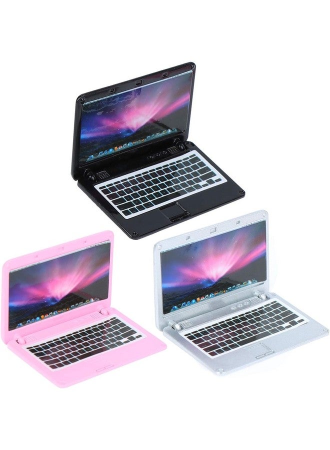 Haomian 3 Pcs Coforful 1:12 Mini Laptop Set Dollhouse Mini Laptop Scene Miniatures Computer Simulation Notebook Lap Dolls House Furniture Doll Accessories  - Image 4