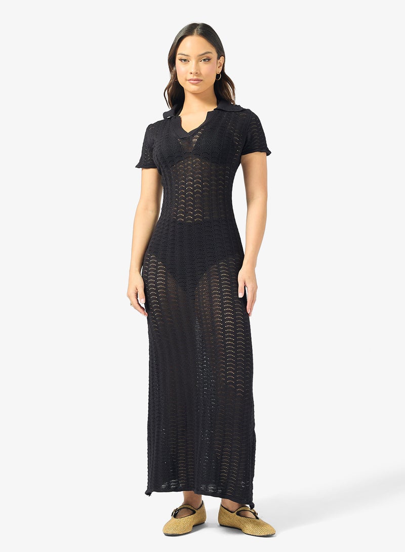 جينجر فستان شاطئ طويل كروشيه - Image 4