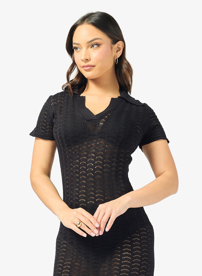 جينجر فستان شاطئ طويل كروشيه - Image 3