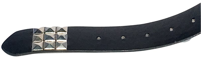 Dangerous Threads Black Studded Belt- 1 1/2" - Bright Nickel Pyramid Studs - Punk, Goth - Image 2