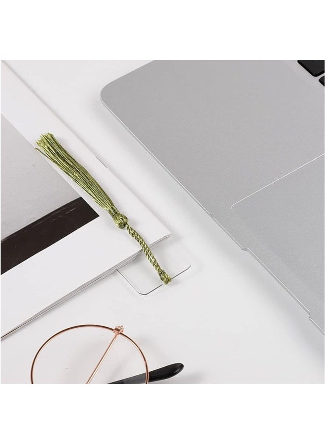 KENSON 15 Pieces Blank Acrylic Bookmark Set Craft Clear Acrylic Blank Bookmark with Mini Bookmark Tassel, DIY Projects and Present Tag Crafts Party Decor - Image 4