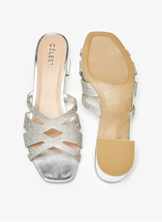Celeste - Women'S Embellished Slip-On Sandals With Block Heels - Image 1