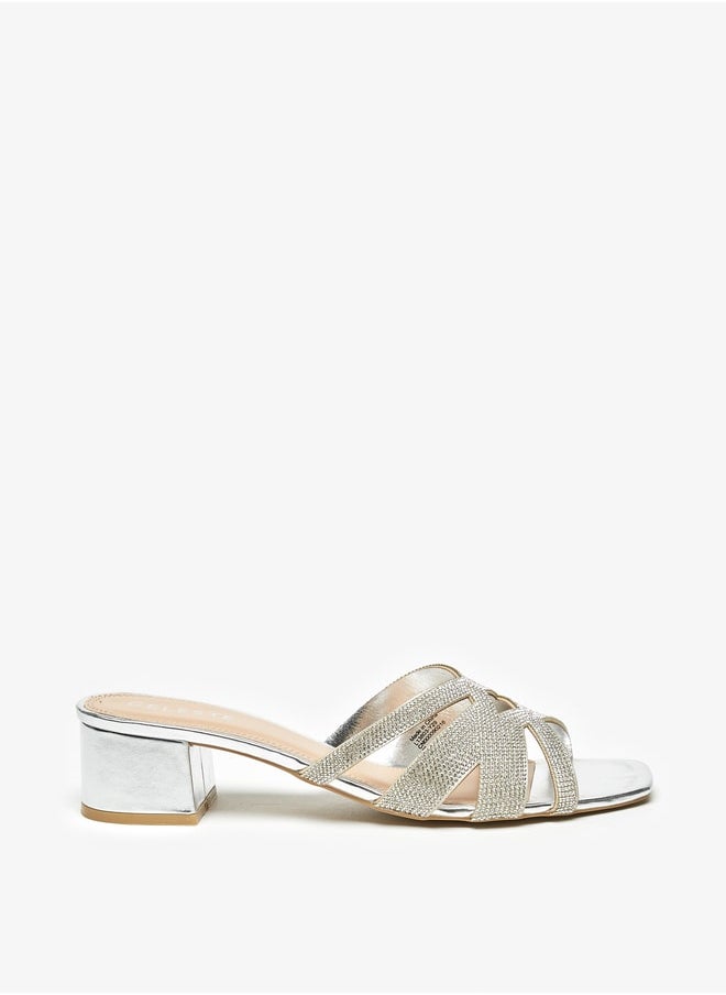 Celeste - Women'S Embellished Slip-On Sandals With Block Heels - Image 1